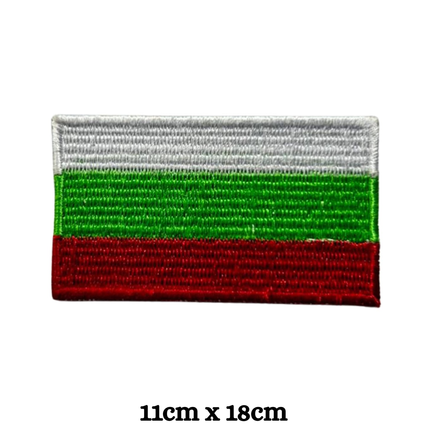 Bulgaria Flag Embroidered Patch Set, Iron-On or Sew-On Applique Badges, Rectangle Shield Round Heart Shapes, National Flag Emblem for Jackets, Backpacks, Hats, Uniforms and Various Sizes