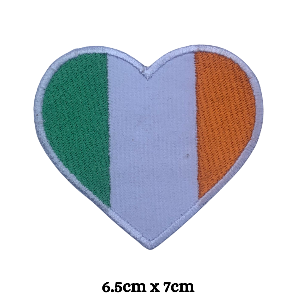 Country Heart Flag Patch – Embroidered Iron On / Sew On Heart Shaped National Flag Badge | All Countries Available | Jackets, Bags, Hats – Gift for Heritage, Travel & Flag Lovers (A-J)
