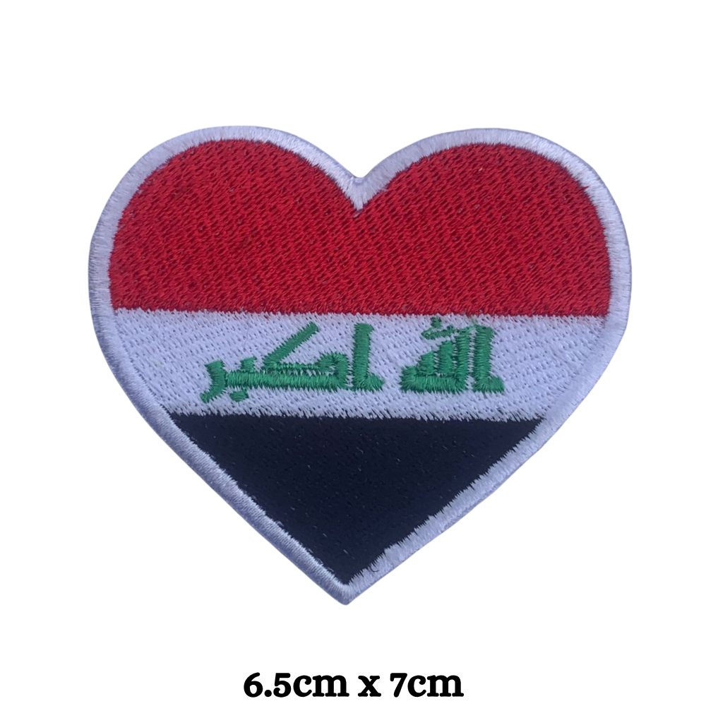 Country Heart Flag Patch – Embroidered Iron On / Sew On Heart Shaped National Flag Badge | All Countries Available | Jackets, Bags, Hats – Gift for Heritage, Travel & Flag Lovers (A-J)