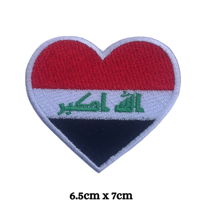 Country Heart Flag Patch – Embroidered Iron On / Sew On Heart Shaped National Flag Badge | All Countries Available | Jackets, Bags, Hats – Gift for Heritage, Travel & Flag Lovers (A-J)
