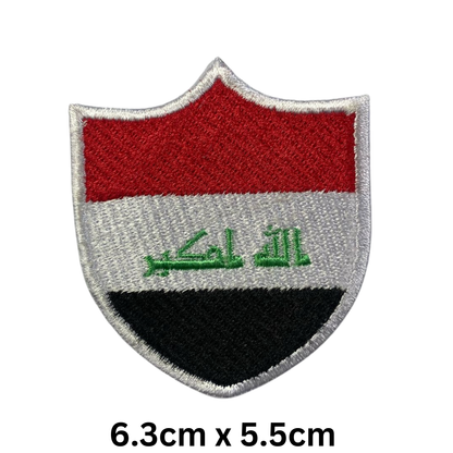 Shield Flag Patch – Embroidered Iron On / Sew On Shield Shaped National Flag Badge | All Countries Available | Heraldic Crest Patch for Jacket, Backpack, Biker Vest, Uniform – Choose Your Country (A-J)