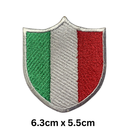 Shield Flag Patch – Embroidered Iron On / Sew On Shield Shaped National Flag Badge | All Countries Available | Heraldic Crest Patch for Jacket, Backpack, Biker Vest, Uniform – Choose Your Country (A-J)