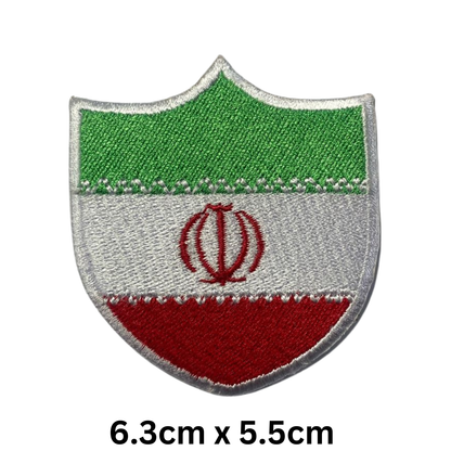 Shield Flag Patch – Embroidered Iron On / Sew On Shield Shaped National Flag Badge | All Countries Available | Heraldic Crest Patch for Jacket, Backpack, Biker Vest, Uniform – Choose Your Country (A-J)