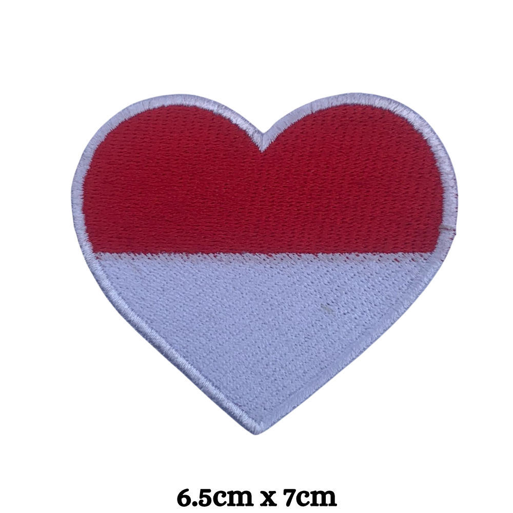 Country Heart Flag Patch – Embroidered Iron On / Sew On Heart Shaped National Flag Badge | All Countries Available | Jackets, Bags, Hats – Gift for Heritage, Travel & Flag Lovers (A-J)