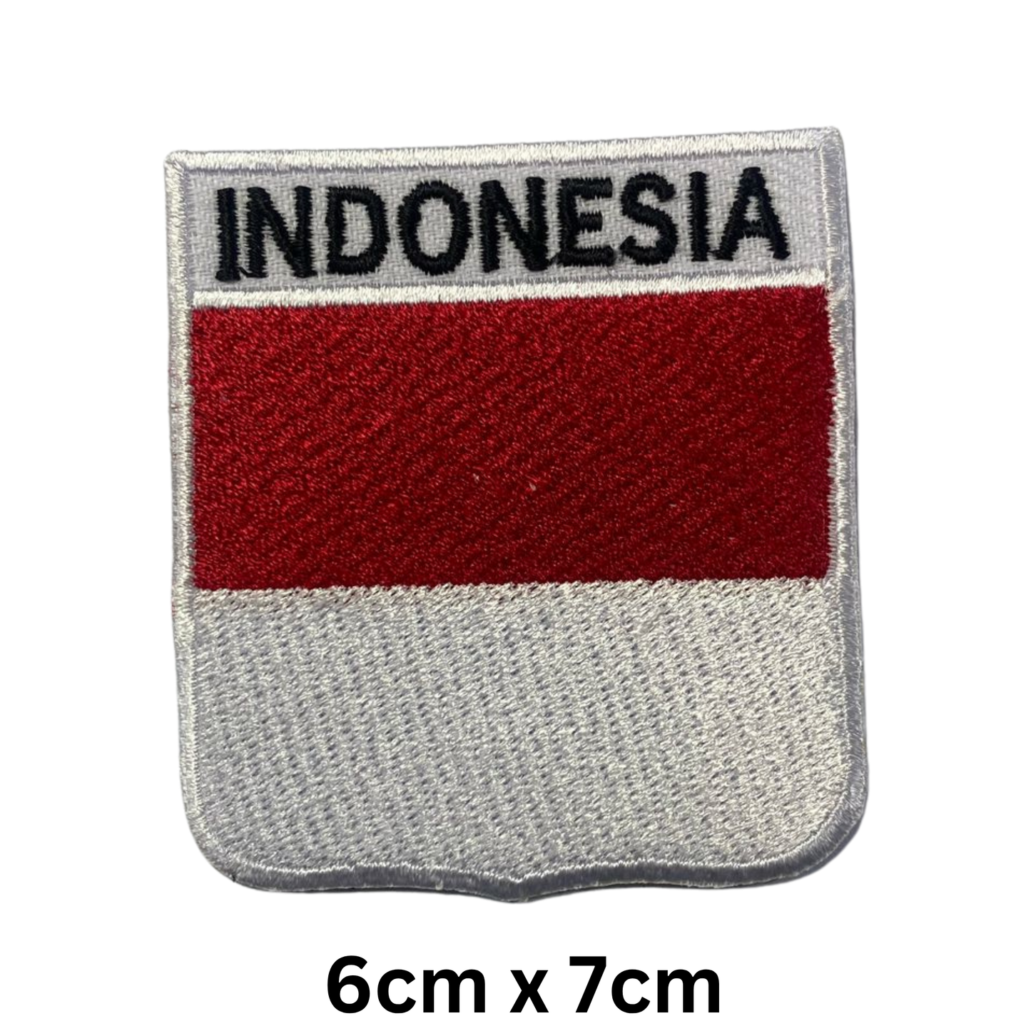 Shield Flag with Name Patch – Embroidered Iron On / Sew On Shield Shaped National Flag Badge with Country Name | All Countries | Badge for Jacket, Biker Vest, Backpack, Uniform (A-J)