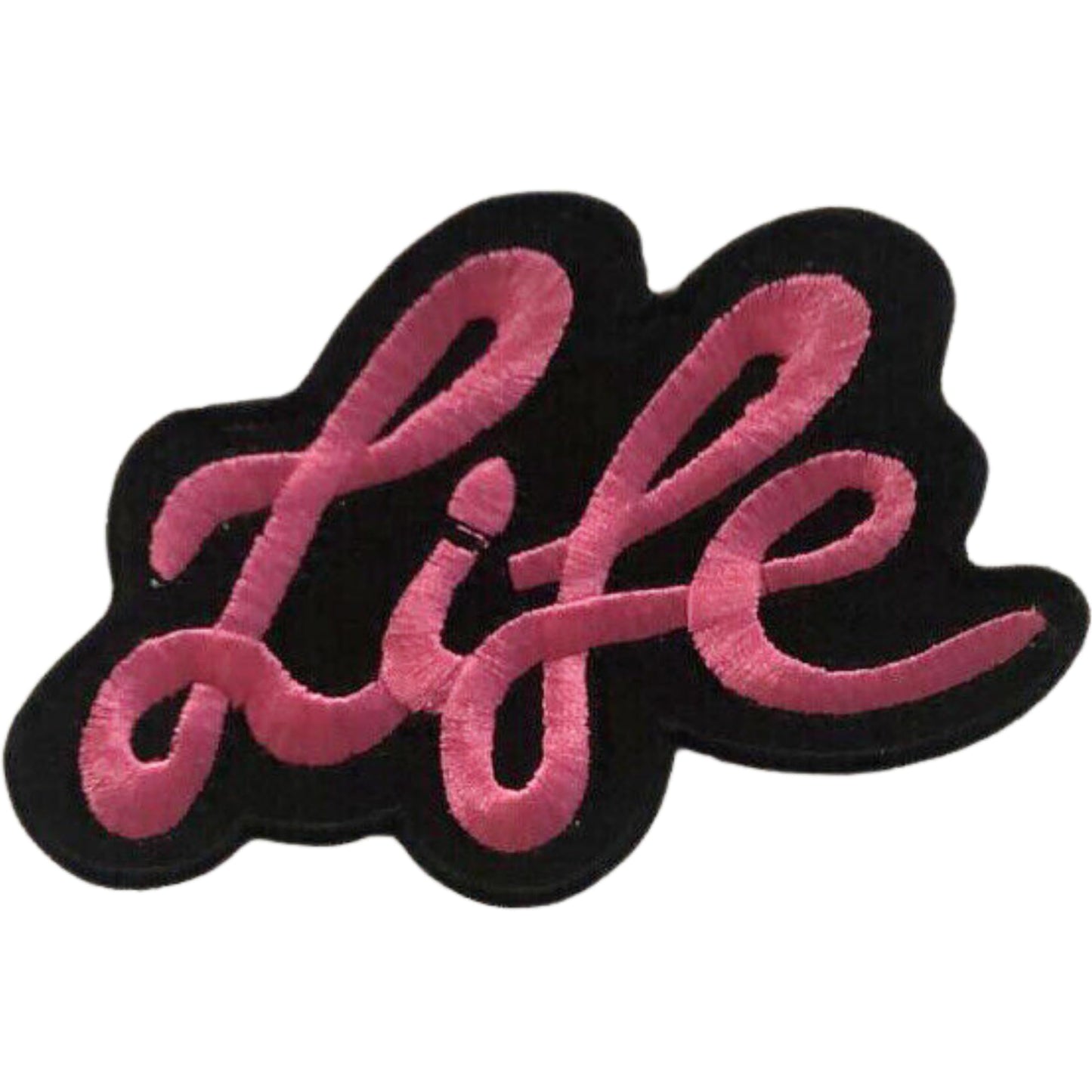 Life and Love Slogan Embroidered Patches - Iron On and Sew On Applique Badges for Jackets, Jeans, Backpacks, Bags, Clothing and DIY Crafts.