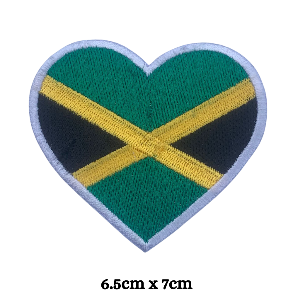 Country Heart Flag Patch – Embroidered Iron On / Sew On Heart Shaped National Flag Badge | All Countries Available | Jackets, Bags, Hats – Gift for Heritage, Travel & Flag Lovers (A-J)