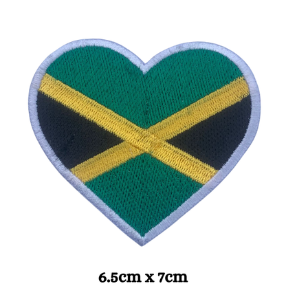 Country Heart Flag Patch – Embroidered Iron On / Sew On Heart Shaped National Flag Badge | All Countries Available | Jackets, Bags, Hats – Gift for Heritage, Travel & Flag Lovers (A-J)