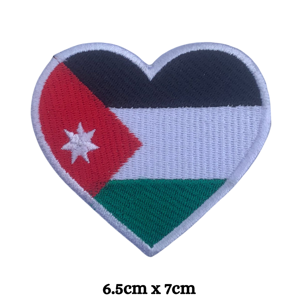Country Heart Flag Patch – Embroidered Iron On / Sew On Heart Shaped National Flag Badge | All Countries Available | Jackets, Bags, Hats – Gift for Heritage, Travel & Flag Lovers (A-J)