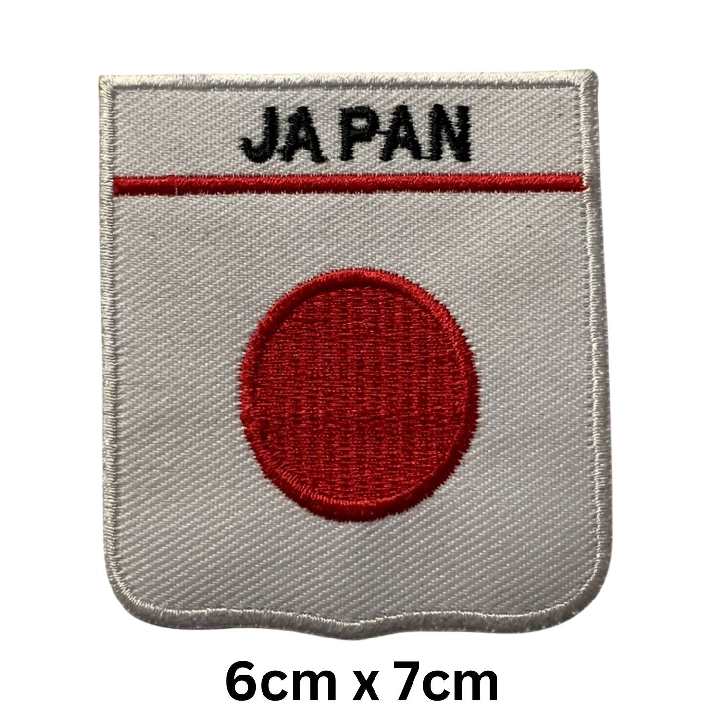 Shield Flag with Name Patch – Embroidered Iron On / Sew On Shield Shaped National Flag Badge with Country Name | All Countries | Badge for Jacket, Biker Vest, Backpack, Uniform (A-J)