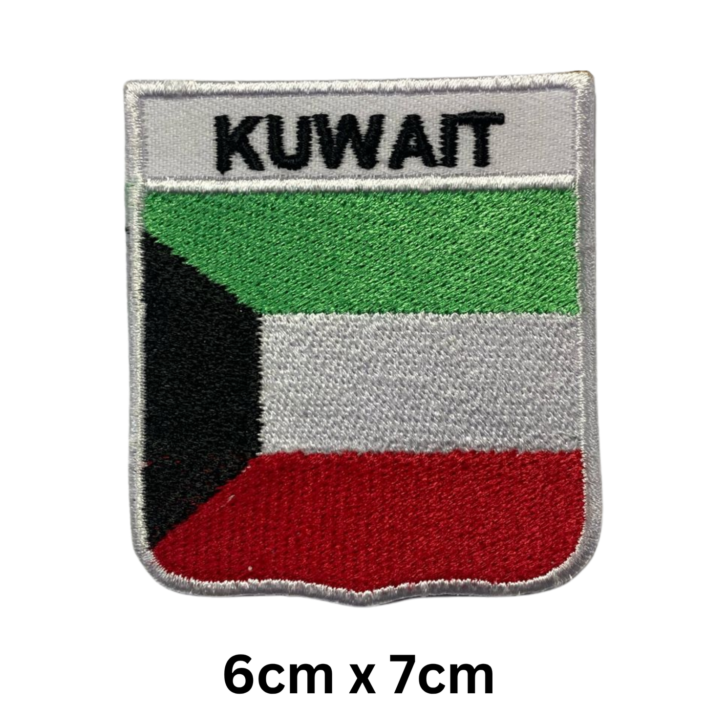 Shield Flag with Name Patch – Embroidered Iron On / Sew On Shield Shaped National Flag Badge with Country Name | All Countries | Badge for Jacket, Biker Vest, Backpack, Uniform (K-S)