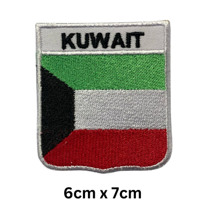 Shield Flag with Name Patch – Embroidered Iron On / Sew On Shield Shaped National Flag Badge with Country Name | All Countries | Badge for Jacket, Biker Vest, Backpack, Uniform (K-S)