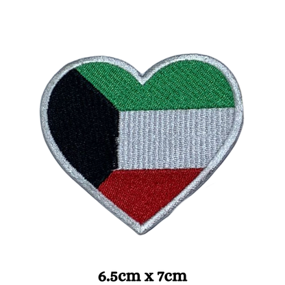 Country Heart Flag Patch – Embroidered Iron On / Sew On Heart Shaped National Flag Badge | All Countries Available | Jackets, Bags, Hats – Gift for Heritage, Travel & Flag Lovers (K-S)