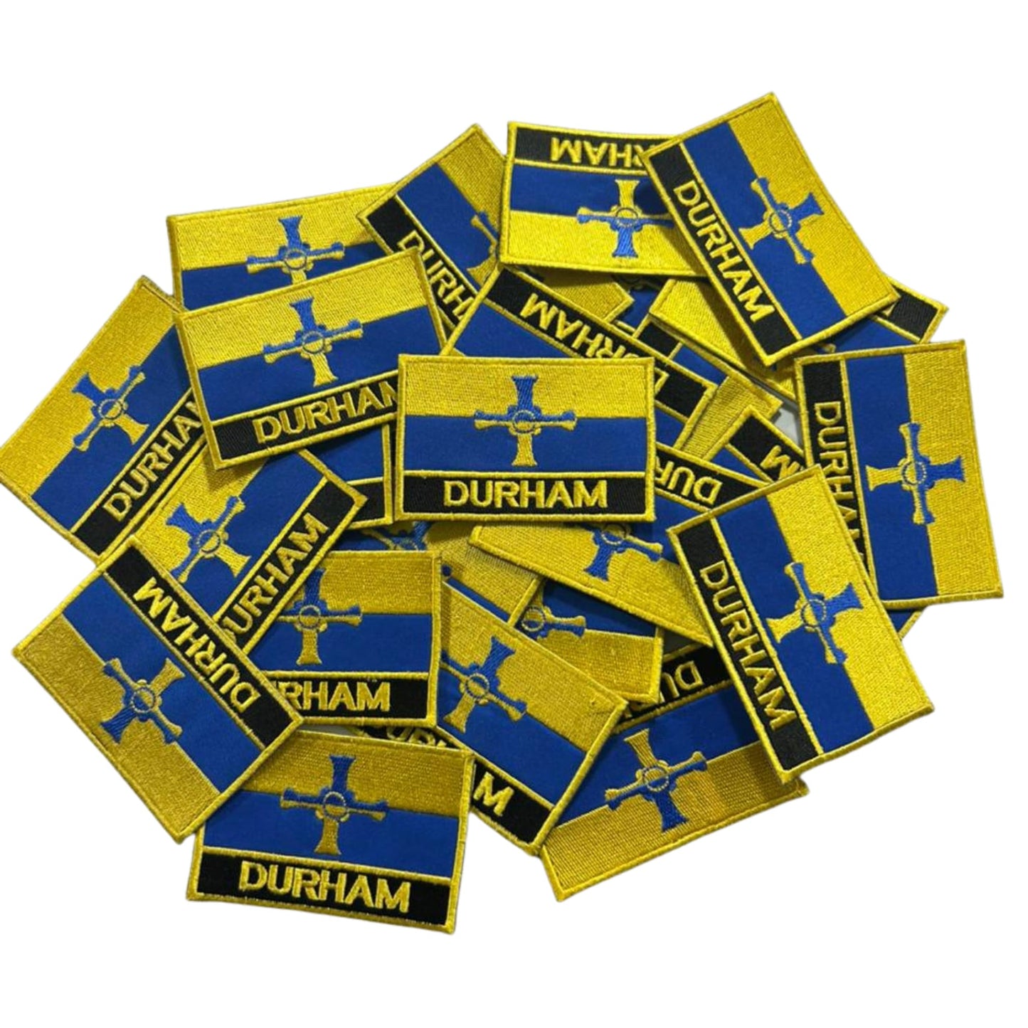 UK County Flag Patch 9.5cm x 6cm Embroidered Iron On/Sew On Badge Durable Fabric Applique for Jackets, Backpacks, Hats, and Clothing
