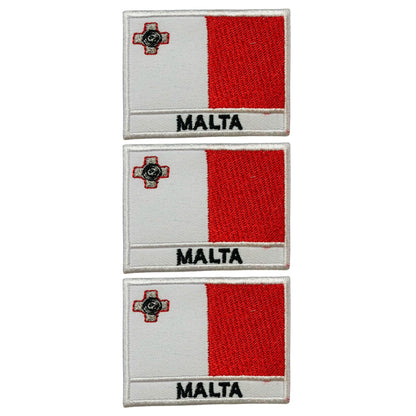 National Country Flag Iron On Patch, Set of 3, Embroidered Fabric Applique, 7cm x 5cm, Rectangular, United Kingdom Theme, for Jackets, Bags, Hats and Crafts (A-J)