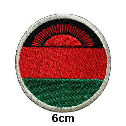 Malawi Flag Embroidered Patch Set, Iron-On or Sew-On Applique Badges, Rectangle Shield Round Heart Shapes, for Jackets, Backpacks, Hats, Uniforms and Various Sizes