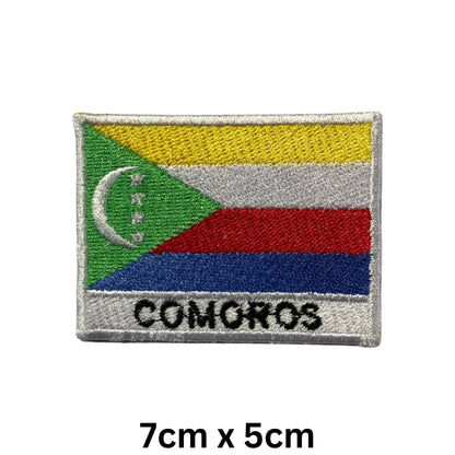 National Country Flag Iron On Patch, Set of 3, Embroidered Fabric Applique, 7cm x 5cm, Rectangular, United Kingdom Theme, for Jackets, Bags, Hats and Crafts (A-J)