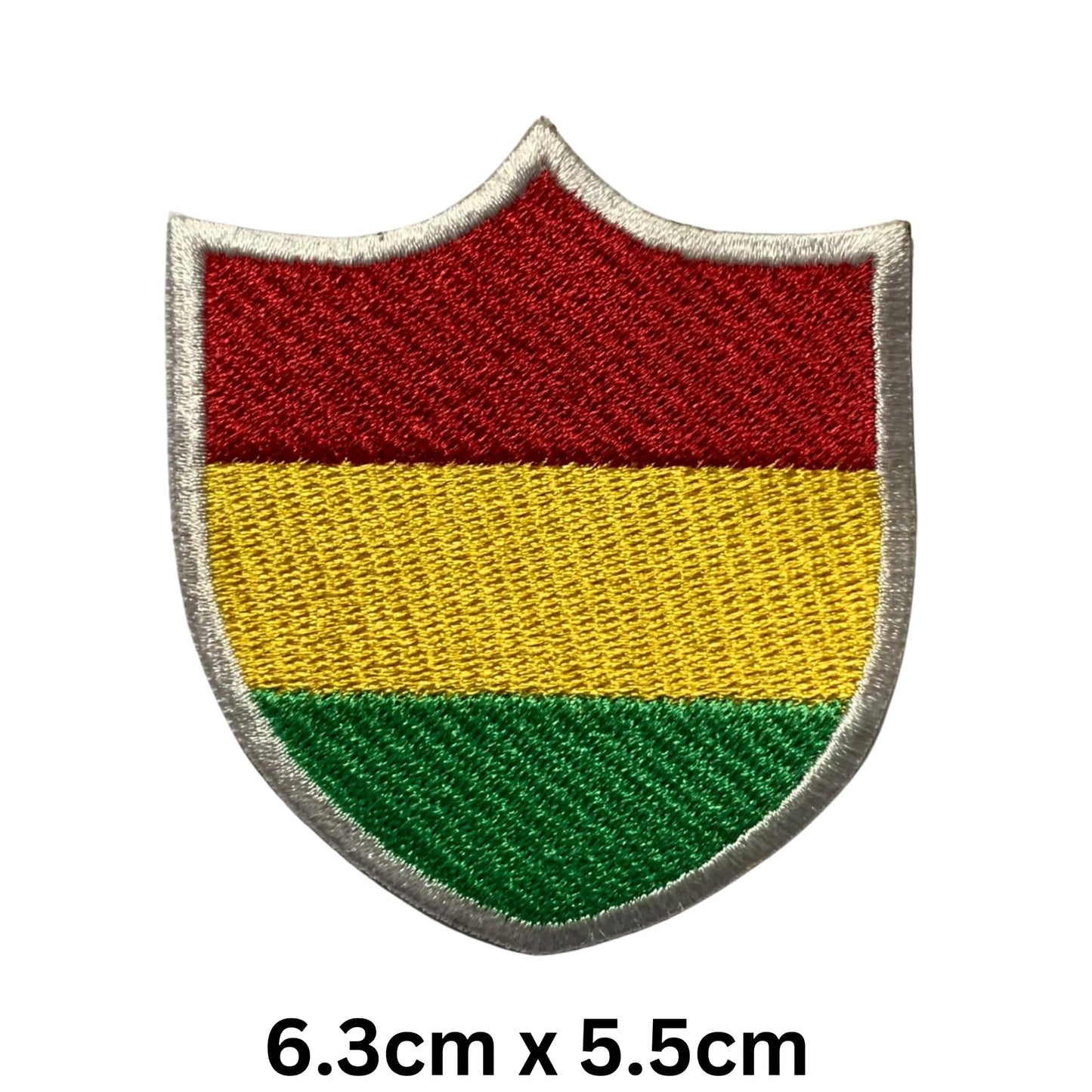 Bolivia Flag Embroidered Patch Set, Iron-On or Sew-On Applique Badges, Rectangle Shield Round Heart Shapes, National Flag Emblem for Jackets, Backpacks, Hats, Uniforms and Various Sizes