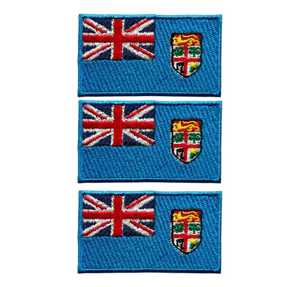 3 Pieces All Countries Flag Patches, 7×4 cm Embroidered Iron-On/Sew On National Flags, World Country Badge Appliques for Vest, Jacket, Backpack, Hat,(A-J)