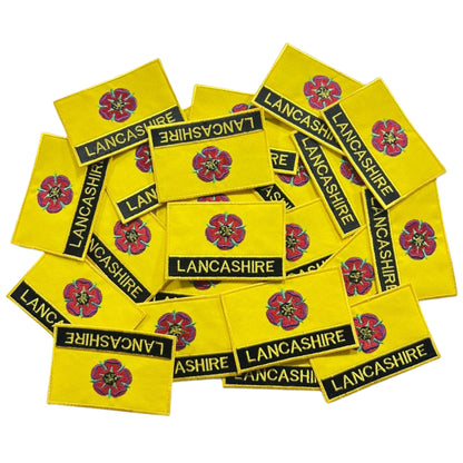 UK County Flag Patch 9.5cm x 6cm Embroidered Iron On/Sew On Badge Durable Fabric Applique for Jackets, Backpacks, Hats, and Clothing