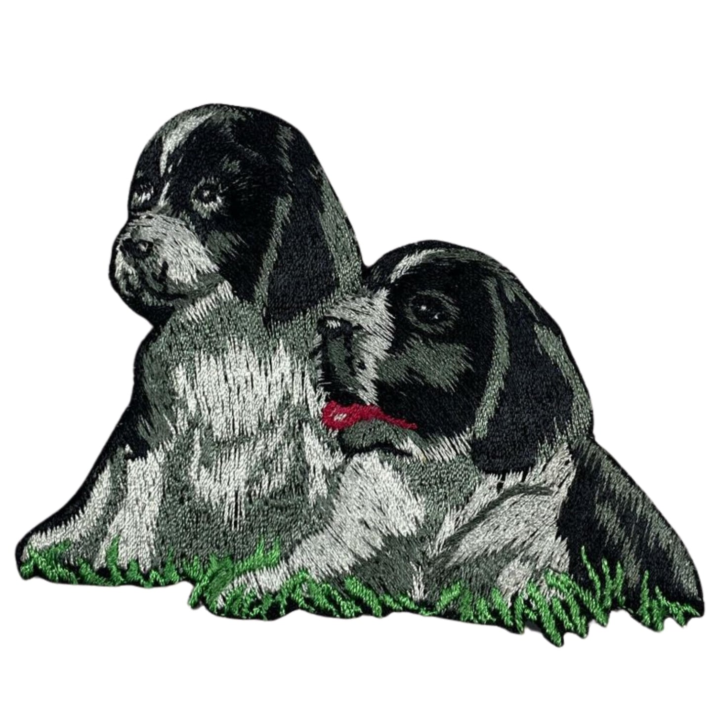Dog Pair Embroidery Iron-On Patches for Clothing Sew-On Applique for DIY Crafts Denim Jackets Jeans Backpacks
