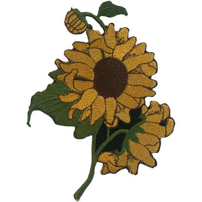 Yellow Sunflower Patch Embroidery Iron-On Patches for Clothing Sew-On Applique for DIY Crafts Denim Jackets Jeans Backpacks