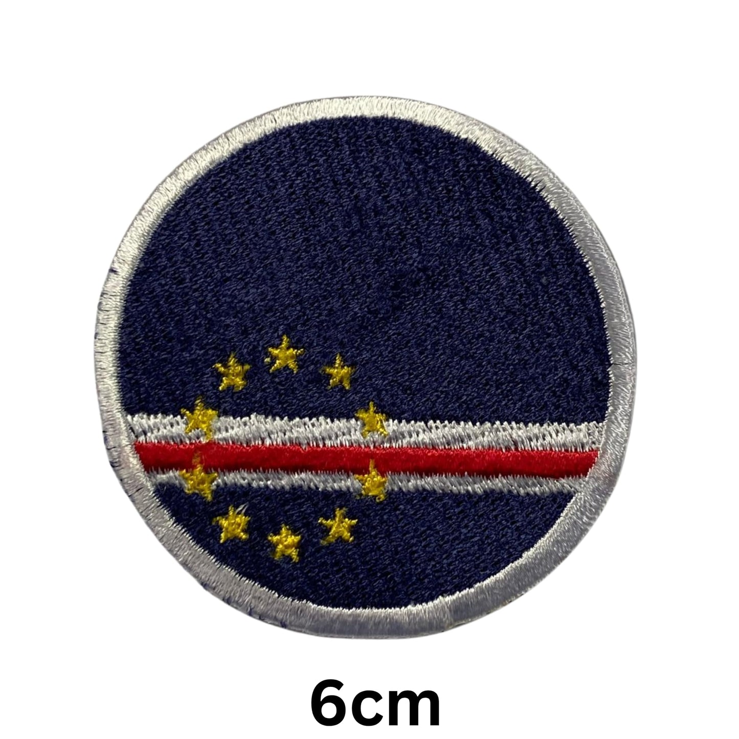 Cape Verde Flag Embroidered Patches, Iron-On/Sew-On Applique, Shield, Round, Heart and Rectangle Flag Badges for Jackets, Bags, Uniforms, Various Sizes