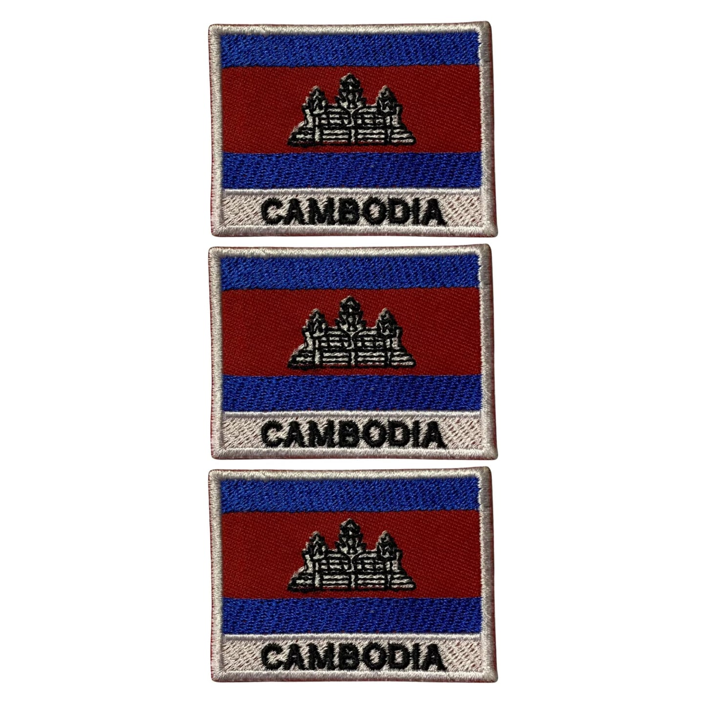 National Country Flag Iron On Patch, Set of 3, Embroidered Fabric Applique, 7cm x 5cm, Rectangular, United Kingdom Theme, for Jackets, Bags, Hats and Crafts (A-J)