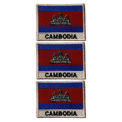 National Country Flag Iron On Patch, Set of 3, Embroidered Fabric Applique, 7cm x 5cm, Rectangular, United Kingdom Theme, for Jackets, Bags, Hats and Crafts (A-J)