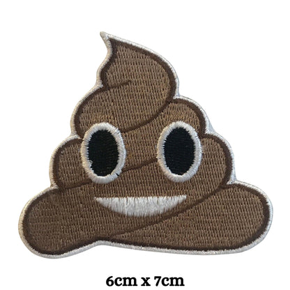 Poop Emoji Embroidery Iron-On Patches for Clothing Sew-On Applique for DIY Crafts Denim Jackets Jeans Backpacks