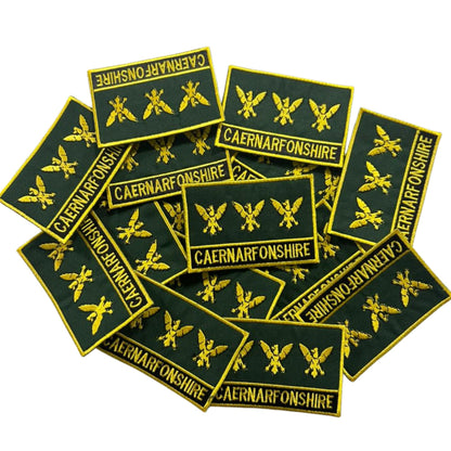 UK County Flag Patch 9.5cm x 6cm Embroidered Iron On/Sew On Badge Durable Fabric Applique for Jackets, Backpacks, Hats, and Clothing