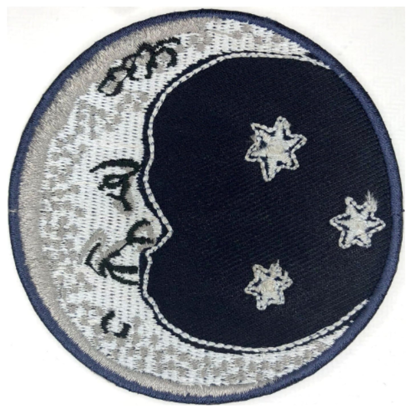 Moon and Star at Night Embroidery Iron-On Patches for Clothing Sew-On Applique for DIY Crafts Denim Jackets Jeans Backpacks