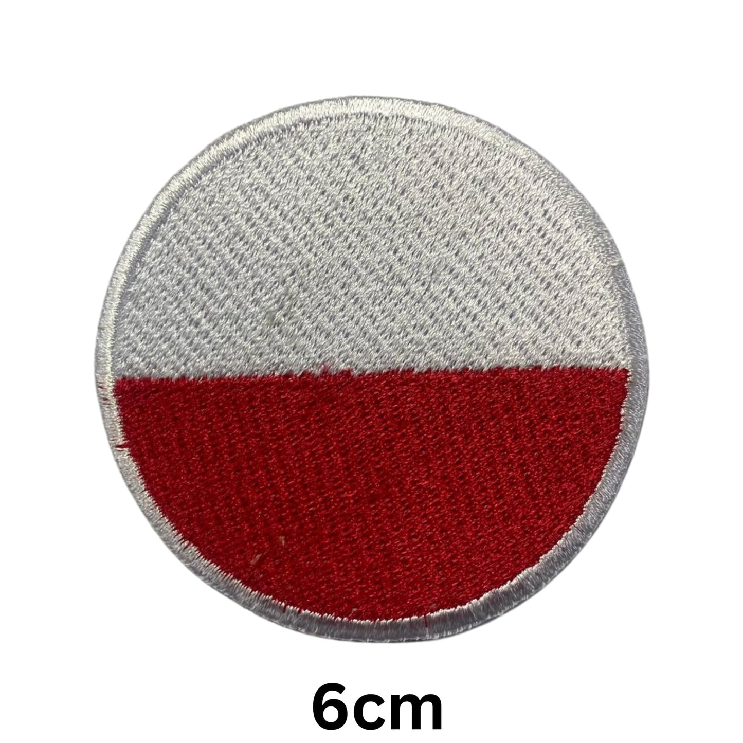 BeBuz Poland Flag Embroidered Patches, Iron-On/Sew-On Applique, Shield, Round, Heart and Rectangle Flag Badges for Jackets, Bags, Uniforms, Various Sizes