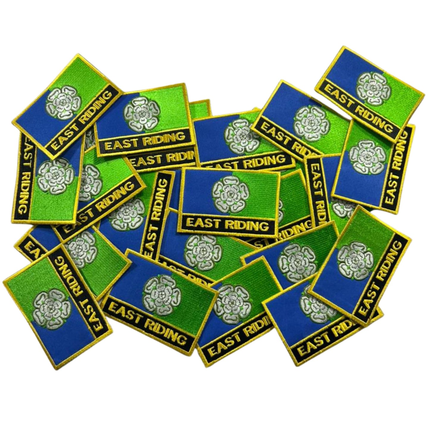 UK County Flag Patch 9.5cm x 6cm Embroidered Iron On/Sew On Badge Durable Fabric Applique for Jackets, Backpacks, Hats, and Clothing