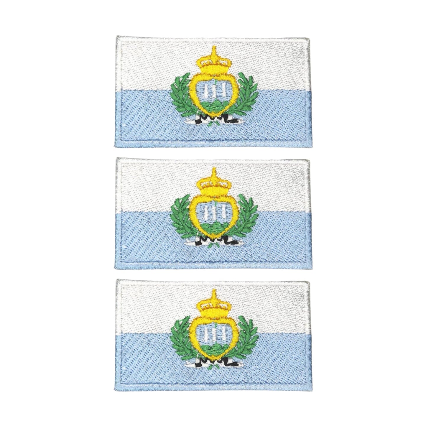 3 Pieces All Countries Flag Patches, 7×4 cm Embroidered Iron-On/Sew On National Flags, World Country Badge Appliques for Vest, Jacket, Backpack, Hat, (K-S)