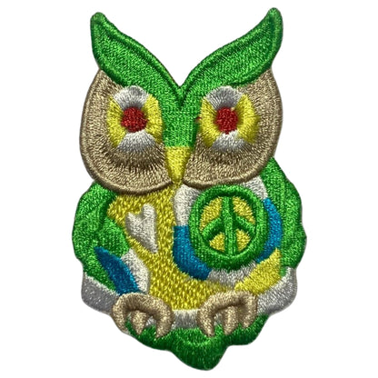 Green Owl Embroidery Iron-On Patches for Clothing Sew-On Applique for DIY Crafts Denim Jackets Jeans Backpacks