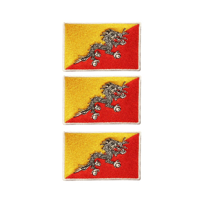 3 Pieces All Countries Flag Patches, 7×4 cm Embroidered Iron-On/Sew On National Flags, World Country Badge Appliques for Vest, Jacket, Backpack, Hat,(A-J)