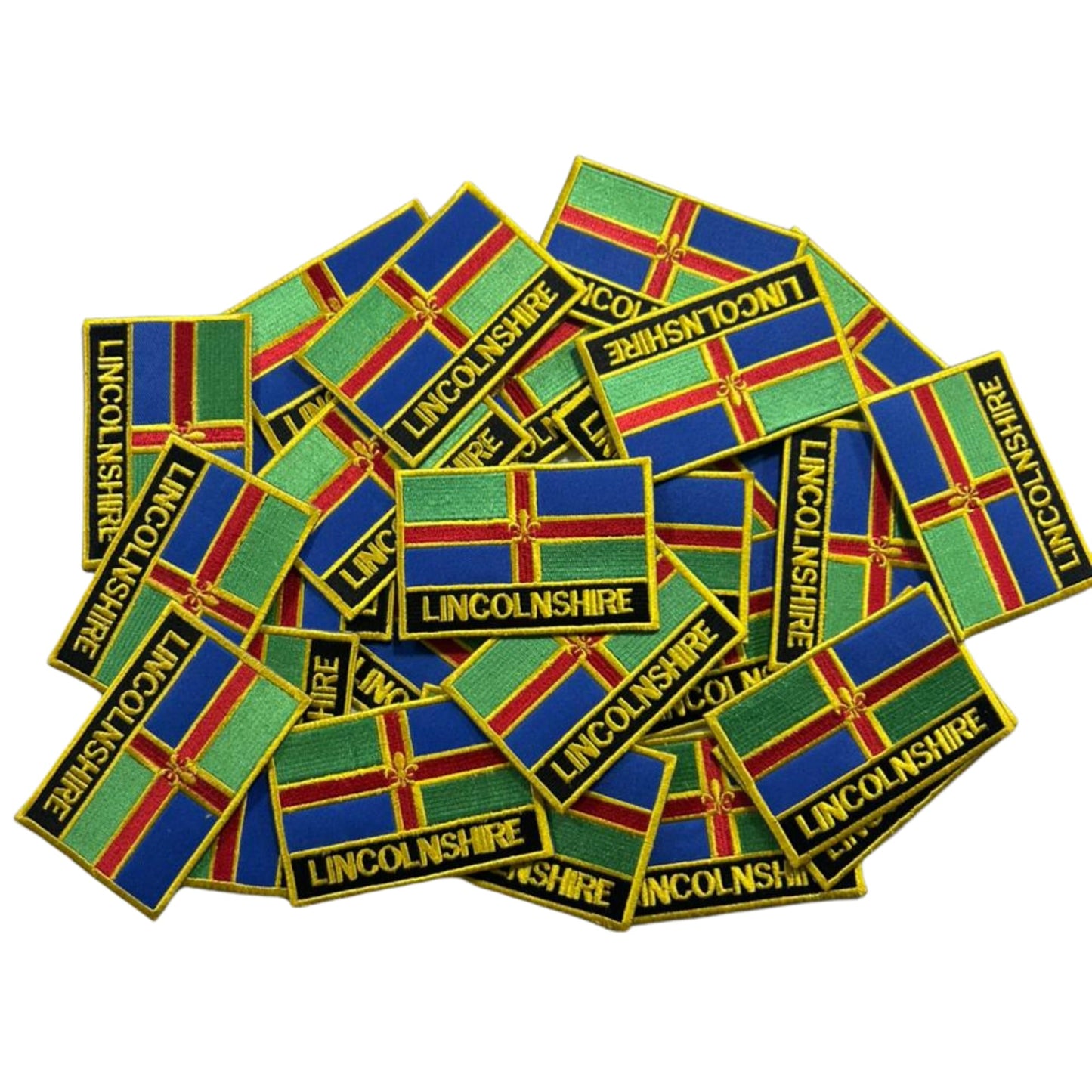 UK County Flag Patch 9.5cm x 6cm Embroidered Iron On/Sew On Badge Durable Fabric Applique for Jackets, Backpacks, Hats, and Clothing