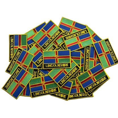 UK County Flag Patch 9.5cm x 6cm Embroidered Iron On/Sew On Badge Durable Fabric Applique for Jackets, Backpacks, Hats, and Clothing