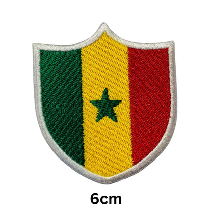 Senegal Flag Embroidered Patches, Iron-On/Sew-On Applique, Shield, Round, Heart and Rectangle Flag Badges for Jackets, Bags, Uniforms, Various Sizes