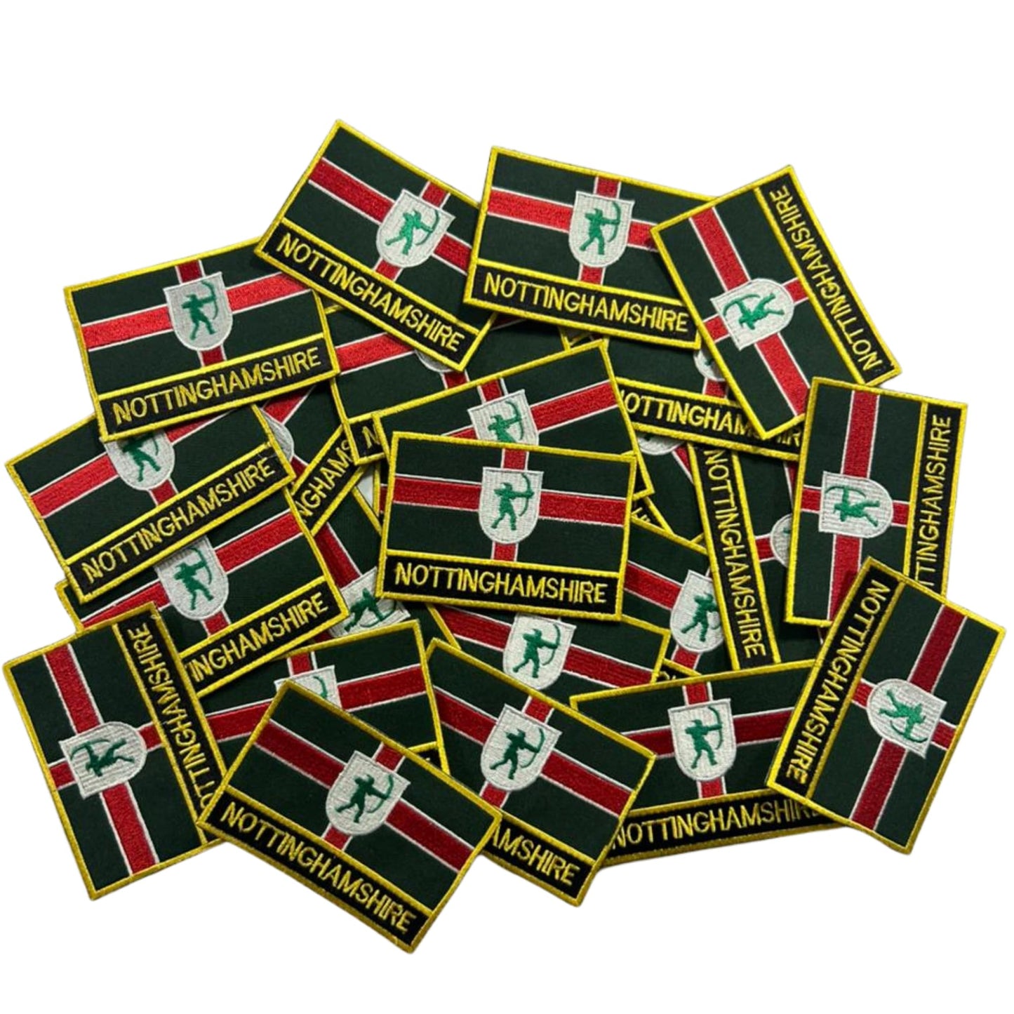 UK County Flag Patch 9.5cm x 6cm Embroidered Iron On/Sew On Badge Durable Fabric Applique for Jackets, Backpacks, Hats, and Clothing