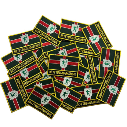 UK County Flag Patch 9.5cm x 6cm Embroidered Iron On/Sew On Badge Durable Fabric Applique for Jackets, Backpacks, Hats, and Clothing