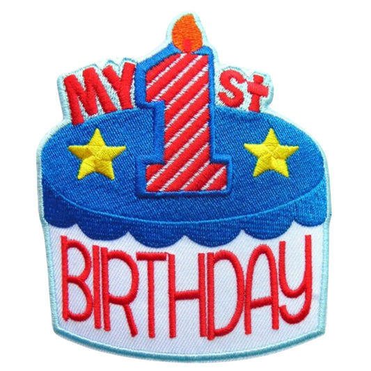 My 1st Birthday Embroidery Iron-On Patches for Clothing Sew-On Applique for DIY Crafts Denim Jackets Jeans Backpacks