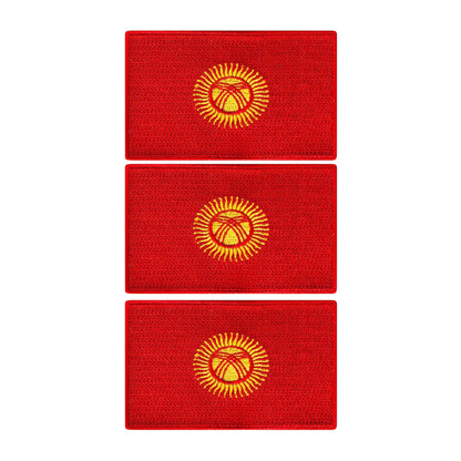 3 Pieces All Countries Flag Patches, 7×4 cm Embroidered Iron-On/Sew On National Flags, World Country Badge Appliques for Vest, Jacket, Backpack, Hat,(A-J)