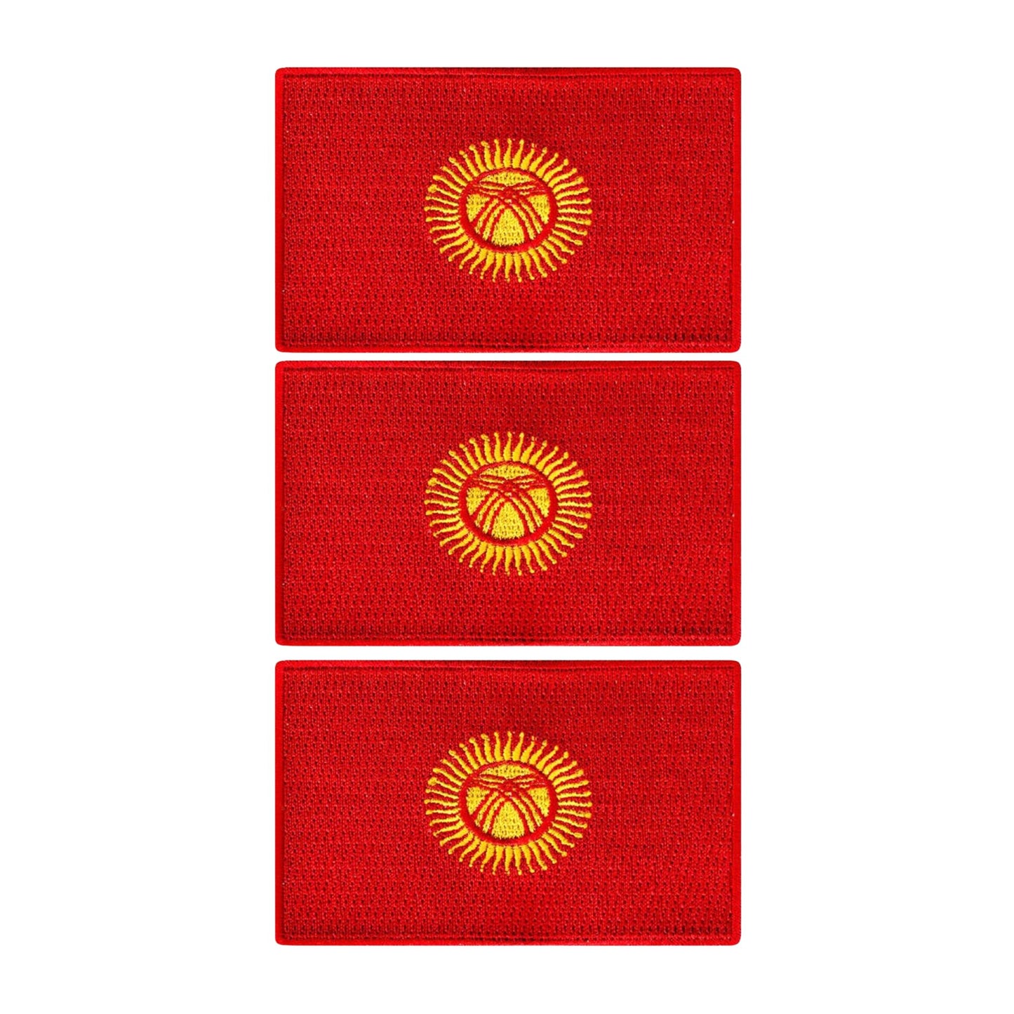 3 Pieces All Countries Flag Patches, 7×4 cm Embroidered Iron-On/Sew On National Flags, World Country Badge Appliques for Vest, Jacket, Backpack, Hat, (K-S)