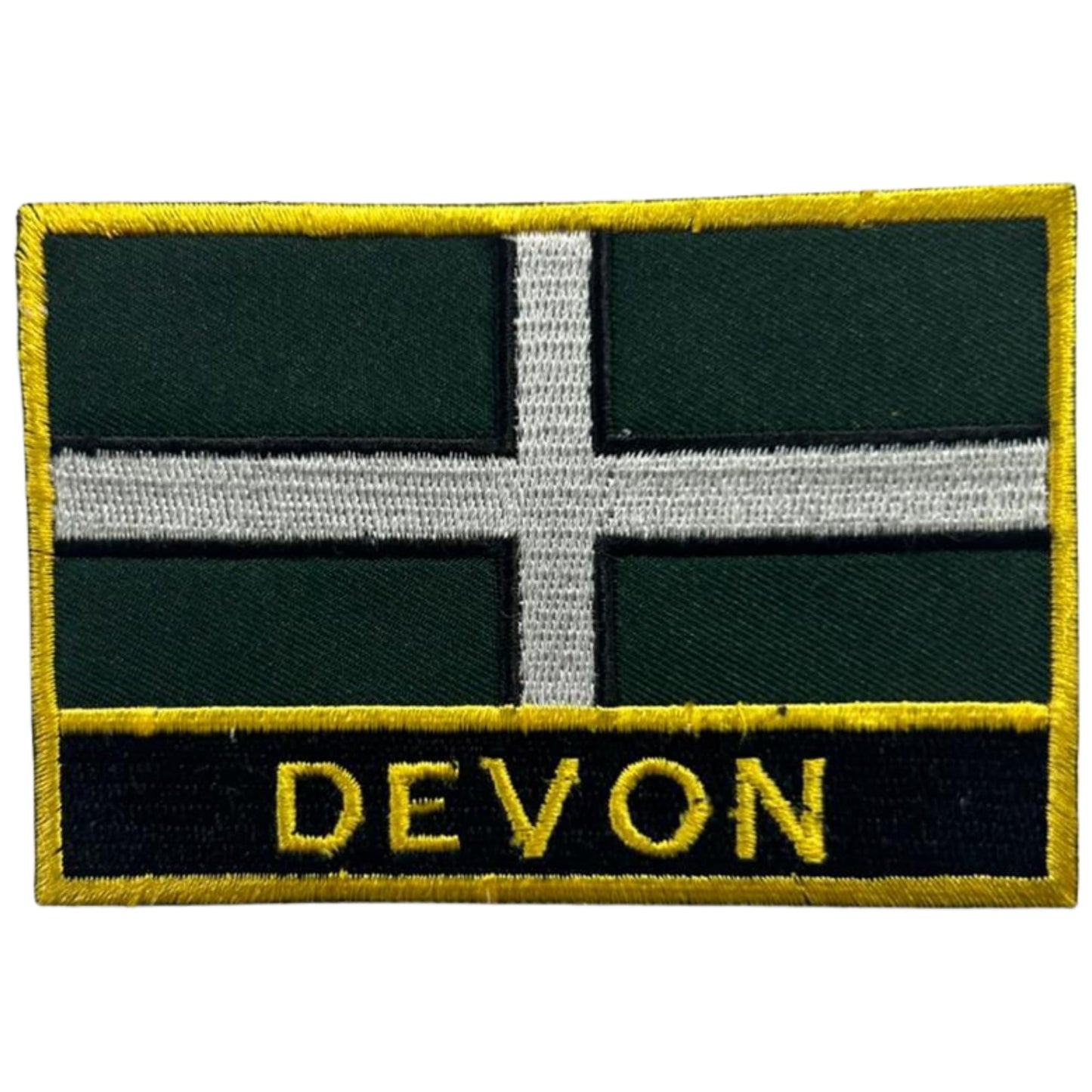 UK County Flag Patch 9.5cm x 6cm Embroidered Iron On/Sew On Badge Durable Fabric Applique for Jackets, Backpacks, Hats, and Clothing