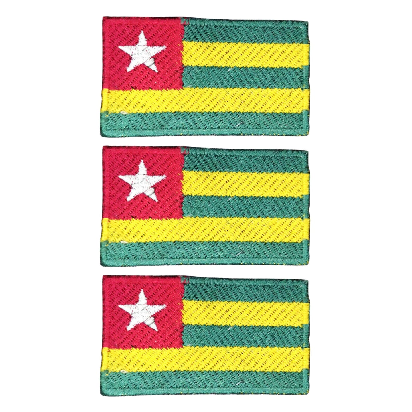 3 Pieces All Countries Flag Patches, 7×4 cm Embroidered Iron-On/Sew On National Flags, World Country Badge Appliques for Vest, Jacket, Backpack, Hat,(A-J)