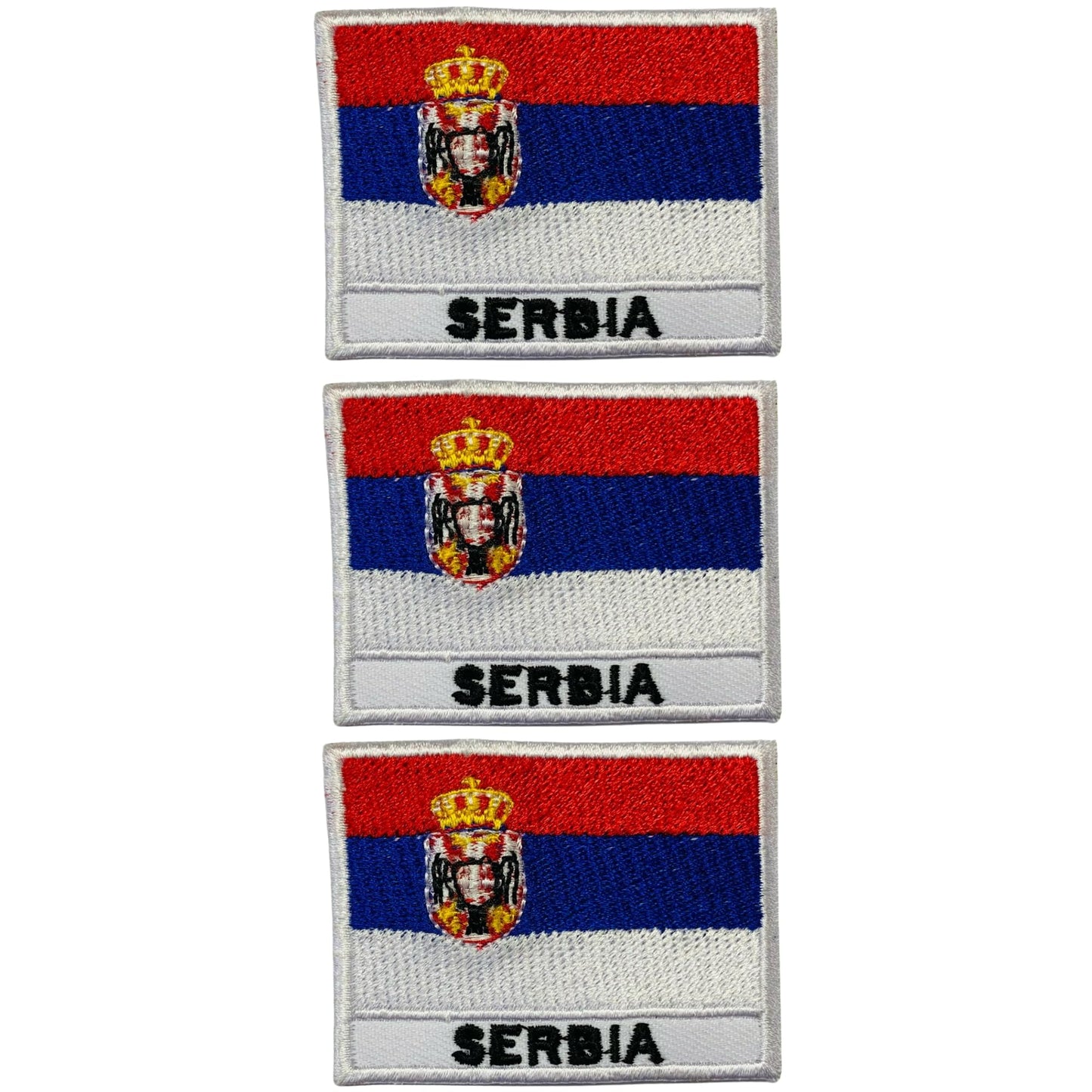 National Country Flag Iron On Patch, Set of 3, Embroidered Fabric Applique, 7cm x 5cm, Rectangular, United Kingdom Theme, for Jackets, Bags, Hats and Crafts (A-J)