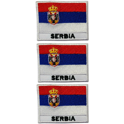 National Country Flag Iron On Patch, Set of 3, Embroidered Fabric Applique, 7cm x 5cm, Rectangular, United Kingdom Theme, for Jackets, Bags, Hats and Crafts (A-J)