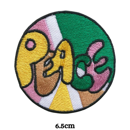 Rainbow Peace Embroidery Iron-On Patches for Clothing Sew-On Applique for DIY Crafts Denim Jackets Jeans Backpacks